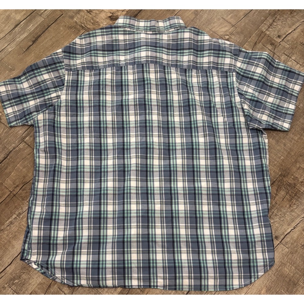 Columbia Mens XXL Blue Green Plaid Short Sleeve Button Down Shirt AM9132 Regular - Picture 6 of 7